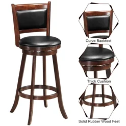 Costway 5pcs Pub Table Set 30'' Round Bar Height Table & 4pcs Swivel Bar Stools -Baxton Studio Store GUEST 80f0c6e5 8b06 4f9e b1e8 9dfaf227cba3