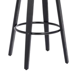 26" Harbor Backless Swivel Faux Leather Wood Counter Height Barstool Gray/Black - Armen Living -Baxton Studio Store GUEST 810e674f 4fea 4cf8 9138 c58b0c863728