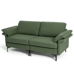 Costway Modern Loveseat Fabric 2-Seat Sofa Couch For Small Space W/Metal Legs Army 19 Costway Modern Loveseat Fabric 2-Seat Sofa Couch For Small Space W/Metal Legs Army -Baxton Studio Store GUEST 81106b65 a535 475e adad 17d3a836ae31
