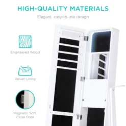 Best Choice Products Full Length LED Mirrored Jewelry Storage Organizer Cabinet W/ Interior & Exterior Lights -Baxton Studio Store GUEST 812654c9 8a62 4b21 968a 1467f92895da