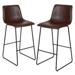 Flash Furniture 30 Inch Commercial Grade LeatherSoft Bar Height Barstools, Set Of 2 -Baxton Studio Store GUEST 81e54c58 3a7e 4c37 aa2f d2105321356f