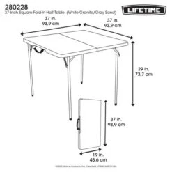 Square Fold In Half Card Table White - Lifetime -Baxton Studio Store GUEST 834424d8 d5ba 4815 ad42 eb9903227b34