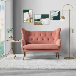 Filomena 50" Contemporary Loveseat For Living Room And Bedroom | ARTFUL LIVING DESIGN -Baxton Studio Store GUEST 83520168 698a 4c40 828d b8a729b0912f