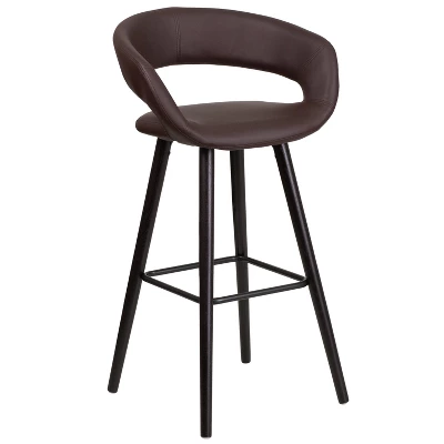 Merrick Lane Wood Ultramodern Bar Counter Stool With Upholstered Seat 15 Merrick Lane Wood Ultramodern Bar Counter Stool With Upholstered Seat - Image 15