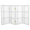 3 Ft. Tall Double Cross Shoji Screen - White (4 Panels) - Oriental Furniture