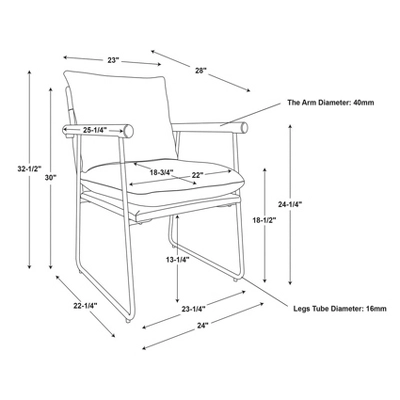 Cushioned Metal & Wood Accent Arm Chair - Cream/Black - Hearth & Hand™ With Magnolia 6 Cushioned Metal & Wood Accent Arm Chair - Cream/Black - Hearth & Hand™ With Magnolia - Image 6