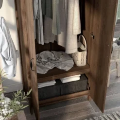 Andreasson Wardrobe Closet Distressed Walnut - HOMES: Inside + Out -Baxton Studio Store GUEST 85416f54 3e7c 43b4 982d cb5077a3f410