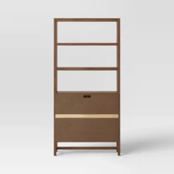 70.5" Warwick Storage Bookcase Brown - Threshold™ -Baxton Studio Store GUEST 85980270 0fc8 4a5b ba6e e66fa9ae95c9