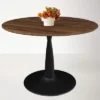 40'' Harold Foil Round Top Black Base Round Pedestal Dining Table -The Pop Maison