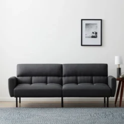 Comfort Collection Futon Sofa Bed With Box Tufting - Lucid -Baxton Studio Store GUEST 85ecc77e c5d2 4766 b203 e81acf7689cf