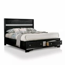 2pc Queen Whether By Bed With Nightstand Black - MiBasics -Baxton Studio Store GUEST 862430b6 4ea4 4877 97f1 6c18193e921c
