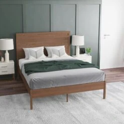 Emma And Oliver Classic Wooden Platform Bed With Headboard -Baxton Studio Store GUEST 8737038f 01d4 4c14 aea3 2fc7ca6265d9