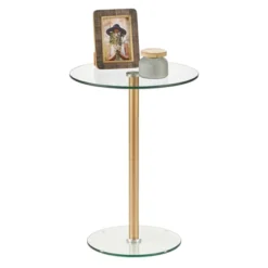 MDesign Metal And Glass Top Round Accent Table -Baxton Studio Store GUEST 8747bda4 aa74 4474 ab9b 46e5176a962e