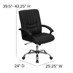 Flash Furniture Mid-Back Black LeatherSoft Swivel Manager's Office Chair With Arms -Baxton Studio Store GUEST 88882550 b5e6 47c7 a691 8bf8d40f3dda