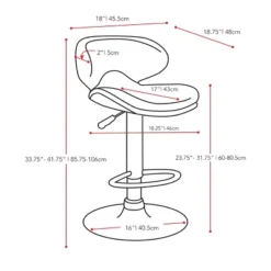 Set Of 2 Adjustable Curved Form Fitting Leatherette Barstool - Corliving -Baxton Studio Store GUEST 88e262f9 d052 4479 8eb7 2f22d331a46c