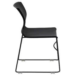 Emma And Oliver Home And Office Black Full Back Stack Chair With Black Frame - Guest Chair -Baxton Studio Store GUEST 890ef0c7 3eee 4536 ad27 f127b032968d