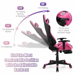 Costway Gaming Chair Massage Reclining Racing Office Computer Chair With Footrest Pink 14 Costway Gaming Chair Massage Reclining Racing Office Computer Chair With Footrest Pink -Baxton Studio Store GUEST 89931b56 4291 476a a379 9ea79abb9bf8
