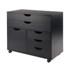 Halifax 3 Section Mobile Storage Cabinet - Winsome -Baxton Studio Store GUEST 89ac8a18 b729 42cb a3c4 239effd9302b