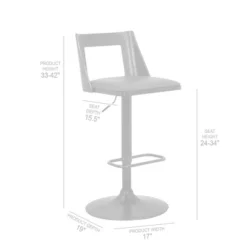 Milan Adjustable Swivel Faux Leather Metal Barstool Black - Armen Living -Baxton Studio Store GUEST 89f54584 9a28 471b a5f7 10e427f9320c