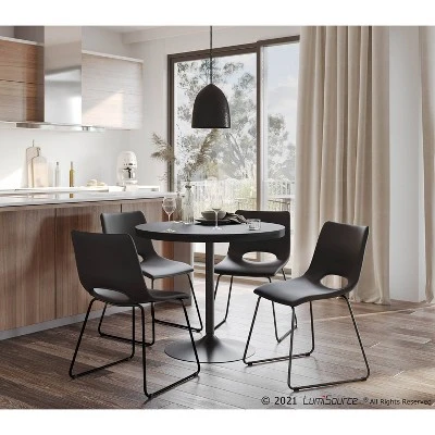 Set Of 2 Robbi Steel/Faux Leather Dining Chairs - LumiSource 8 Set Of 2 Robbi Steel/Faux Leather Dining Chairs - LumiSource - Image 8