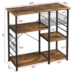 Yaheetech Kitchen Storage Rack With Basket/Hooks/Storage -Baxton Studio Store GUEST 8aed8970 6465 4962 9c4b ab4dc711e88f