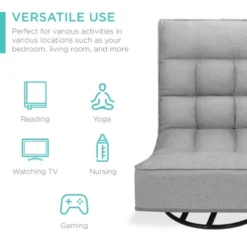 Best Choice Products Folding Floor Gaming Chair For Home, Office W/ 360-Degree Swivel, 4 Adjustable Positions -Baxton Studio Store GUEST 8b8aaac7 f61a 48e9 978b 327002829f71