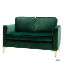 Eldoria Sofa Loveseat With Gold Stainless Leg | Karat Home -Baxton Studio Store GUEST 8cd54a0a 13b1 4254 b467 4e94704f6434