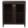 Sintra Modern And Contemporary Sideboard Storage Cabinet With Glass Doors - Dark Brown - Baxton Studio