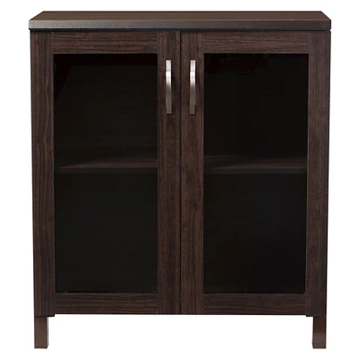 Sintra Modern And Contemporary Sideboard Storage Cabinet With Glass Doors - Dark Brown - Baxton Studio 1 Sintra Modern And Contemporary Sideboard Storage Cabinet With Glass Doors - Dark Brown - Baxton Studio