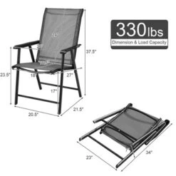 Costway 2PCS Folding Chairs Steel Frame Patio Garden Outdoor W/ Armrest & Footrest -Baxton Studio Store GUEST 8d550329 7fbc 485b a8c6 e5c8b4298836