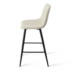 26" Bingo Black Leg With Upholstered Counter Height Stool (Set Of 2 ) -Maison Boucle -Baxton Studio Store GUEST 8d6b9dad cdef 4e4a 883a 96376da7f4af