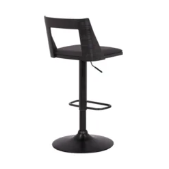 Milan Adjustable Swivel Faux Leather Metal Barstool Black - Armen Living -Baxton Studio Store GUEST 8d7b85ec f045 4975 90de 98083408b8ba