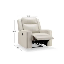 Randi Top Grain Leather Manual Recliner Ivory - Abbyson Living -Baxton Studio Store GUEST 8de8d69d 0251 4ad8 aee2 5c760adda8d1