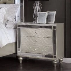 2pc La Mesa Nightstand And Dresser Set Silver - HOMES: Inside + Out -Baxton Studio Store GUEST 8e072cad cac6 4315 a471 2581c8534d0d