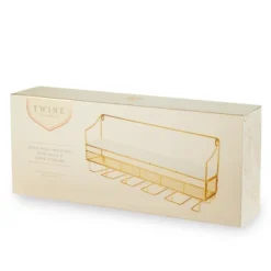 Twine Gold Wall Mounted Wine Rack, Holds 8 Standard Wine Bottles, Wood And Cast Iron, Cork Storage, Holds 5 Wine Glasses, Gold Finish -Baxton Studio Store GUEST 8e290a6f a106 4dda b8e9 b0c4eecbfdb8