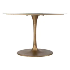 47" Iris Dining Table White/Gold - ZM Home