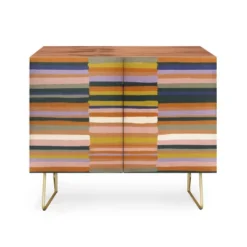 Gigi Rosado Brown Striped Pattern Walnut Credenza - Deny Designs -Baxton Studio Store GUEST 8ece6e6e 6d88 45a3 b32c f17d39c48cfe