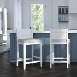 Fowler Wood Counter Height Barstool Sea White - Hillsdale Furniture -Baxton Studio Store GUEST 8f595251 2502 478a b88d de2b3acefd71