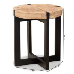 Horace Wood And Metal End Table Brown/Black - Baxton Studio -Baxton Studio Store GUEST 8f65a32a f9e9 4deb b423 ba57c811dc9d