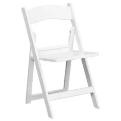 Emma And Oliver 4 Pack 1000 Lb. Capacity White Resin Folding Chair With Slatted Seat -Baxton Studio Store GUEST 8f9112c5 201f 4e9b 8771 12662c955528