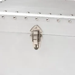 Serge Metal 2 Drawer Accent Storage Chest Silver - Baxton Studio -Baxton Studio Store GUEST 8fa14fc7 98f8 48da a1ea a2e22682b570