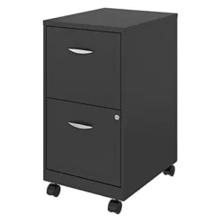 Space Solutions 18 Inch Wide Metal Mobile Organizer File Cabinet For Office Supplies And Hanging File Folders With 2 File Drawers, Charcoal -Baxton Studio Store GUEST 901e9ee0 89d0 4ad9 9282 ed2d18cdaec3