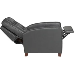 Elm Lane Livorno Gray Genuine Leather Recliner Chair Modern Armchair Comfortable Push Manual Reclining Footrest Tufted For Bedroom Living Room Reading -Baxton Studio Store GUEST 90bb5704 84a8 4d33 8500 fceaae1db94a