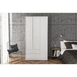 Denmark 3 Door And 2 Drawer Wardrobe White - Polifurniture -Baxton Studio Store GUEST 911a0376 1470 4061 b90b 71150e34235f