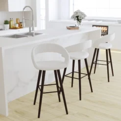 Merrick Lane Wood Ultramodern Bar Counter Stool With Upholstered Seat 20 Merrick Lane Wood Ultramodern Bar Counter Stool With Upholstered Seat -Baxton Studio Store GUEST 9189bbaa 5272 40be 85cc 8d0f1ee22ece