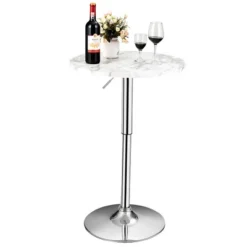 Costway Round Bistro Bar Table Height Adjustable 360-degree Swivel -Baxton Studio Store GUEST 919e2e57 a953 46f8 9225 4ea910c8257c