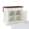 Drop Leaf Breakfast Bar Top Kitchen Island - White - Crosley