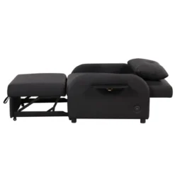 3 In 1 Pull Out Sleeper Sofa With 2 Wing Table And USB Charge-ModernLuxe -Baxton Studio Store GUEST 92783eb6 db54 47b2 99c8 b8bbb14b243f