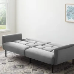 Comfort Collection Futon Sofa Bed With Box Tufting - Lucid -Baxton Studio Store GUEST 929af800 67cc 4656 a1df 742f7a82802a