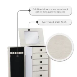 Obrecht Jewelry Armoire Off White - Powell Company -Baxton Studio Store GUEST 936a2c19 83e2 48f6 8675 21992b0dd588